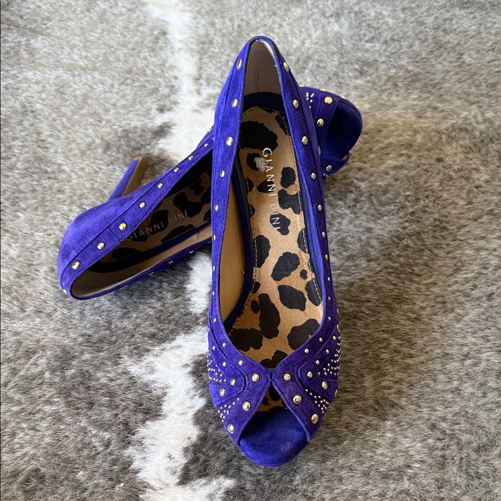 Gianni Bini Royal Blue Studded Heels
